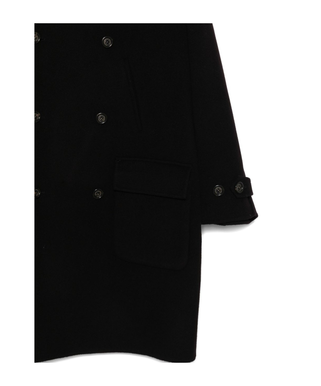 Paolo Pecora Double-breasted Coat In Black