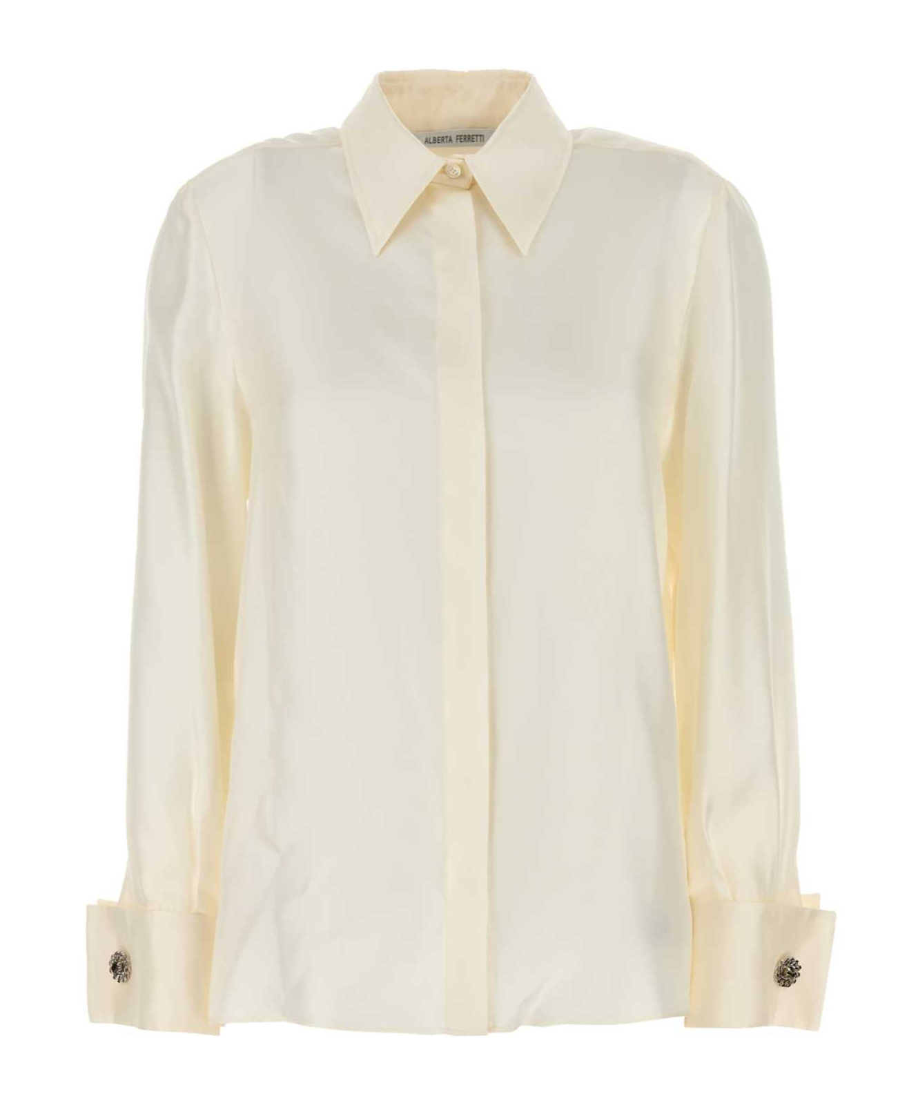 Shop Alberta Ferretti Buttoned Straight Hem Shirt In White