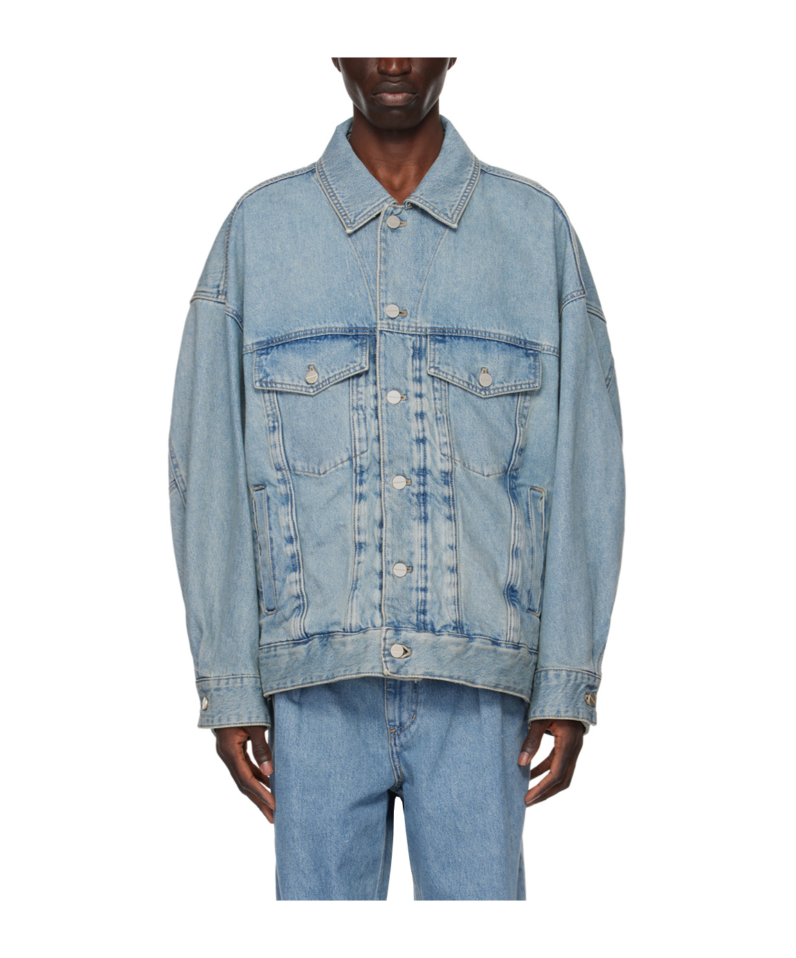 Wooyoungmi Blue Wire Denim Jacket In Blue