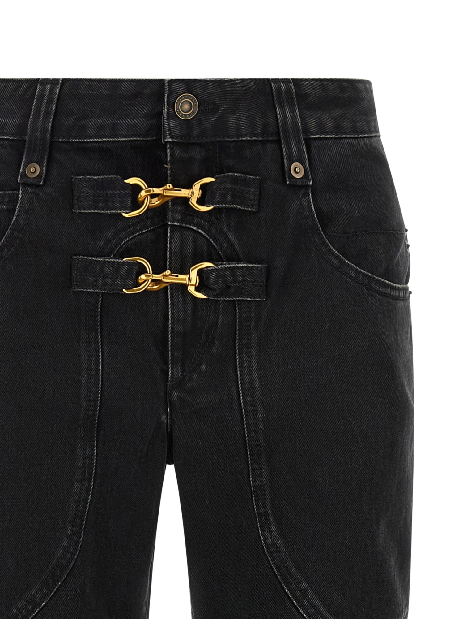 Isabel Marant Brinley Carabiner-fastening Jeans In Black