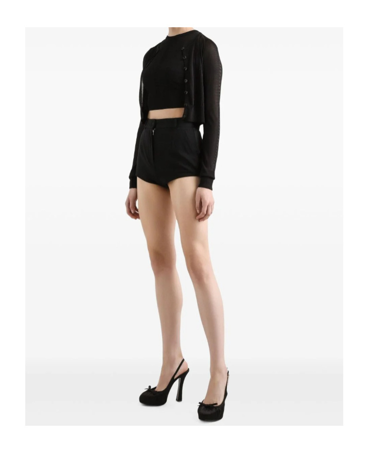 Dolce & Gabbana Long-sleeved Knitted Cardigan In Black