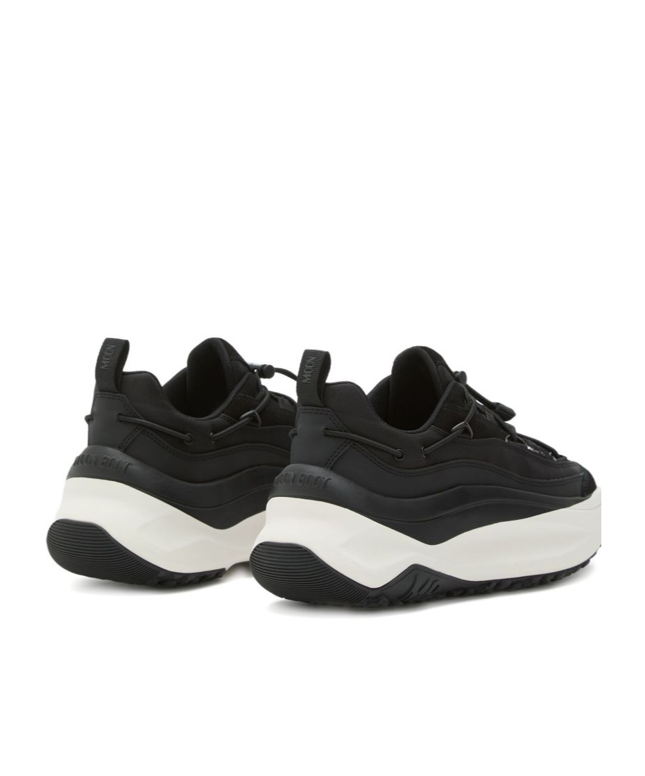 Moon Boot Blackwhite Round Toe Sneakers In Black