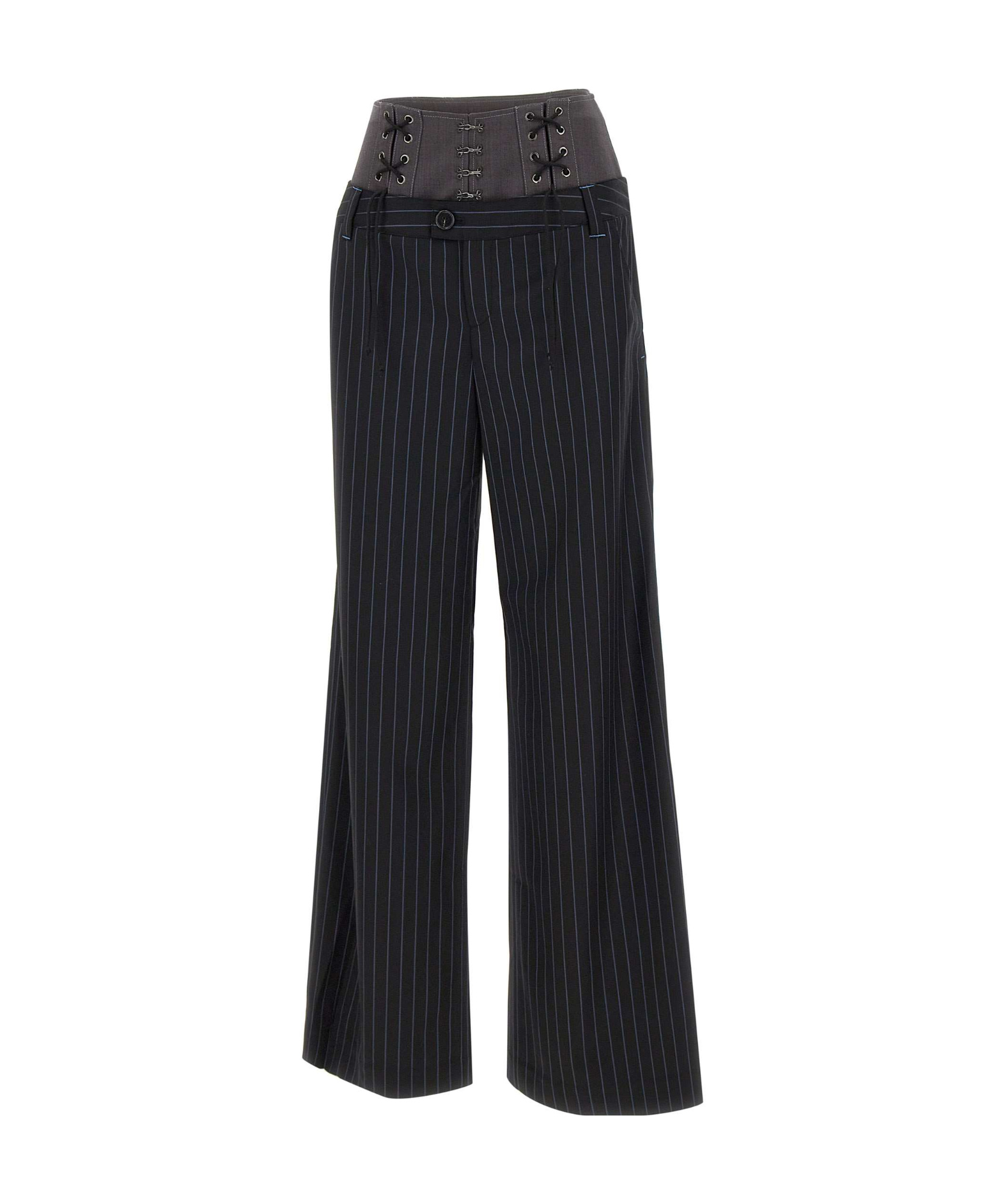 Shop Andersson Bell Lace-up Double Waist Trousers In Black