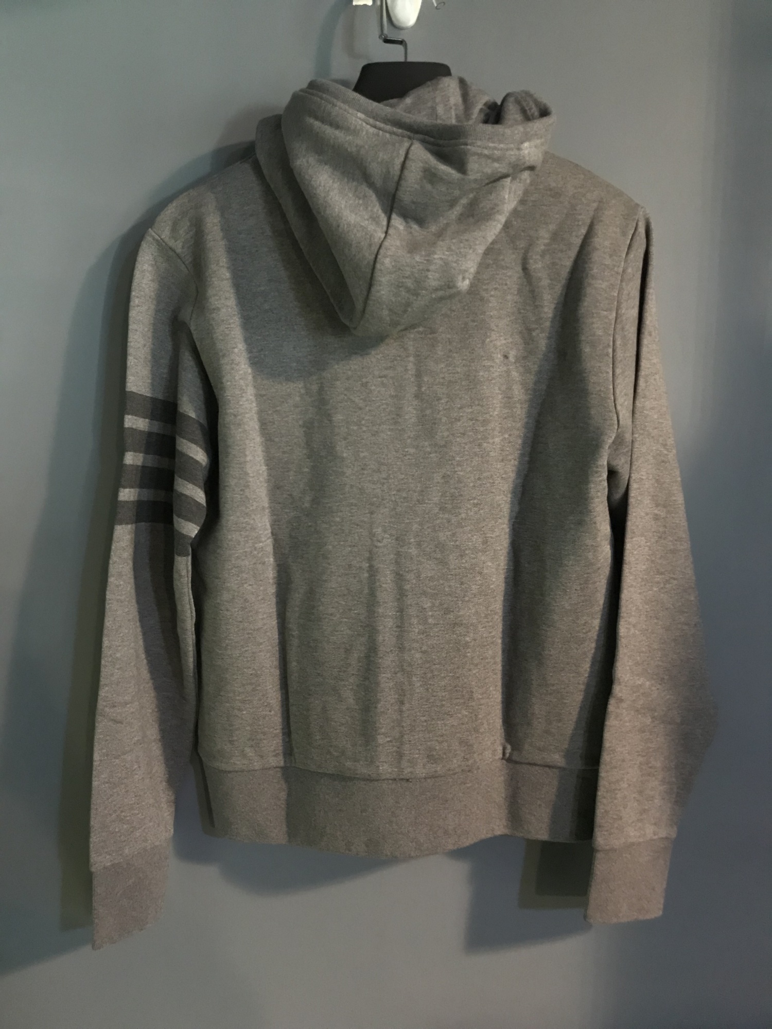 Thom Browne Tonal 4 Bar Cotton Sweatshirt Hoodie In Gray