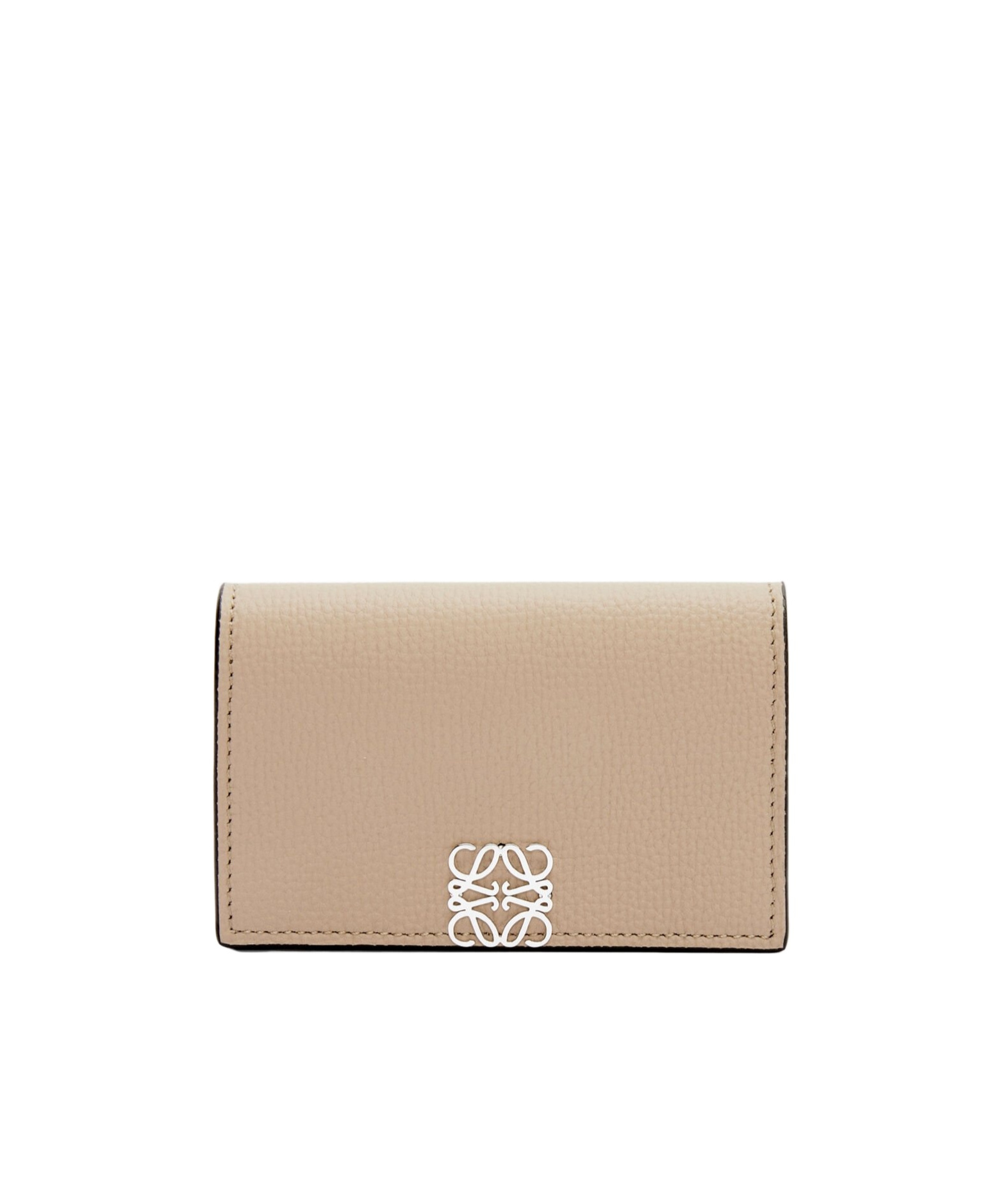 Loewe Anagram Business Cardholder In Pebble Grained Calfskin In Neutral