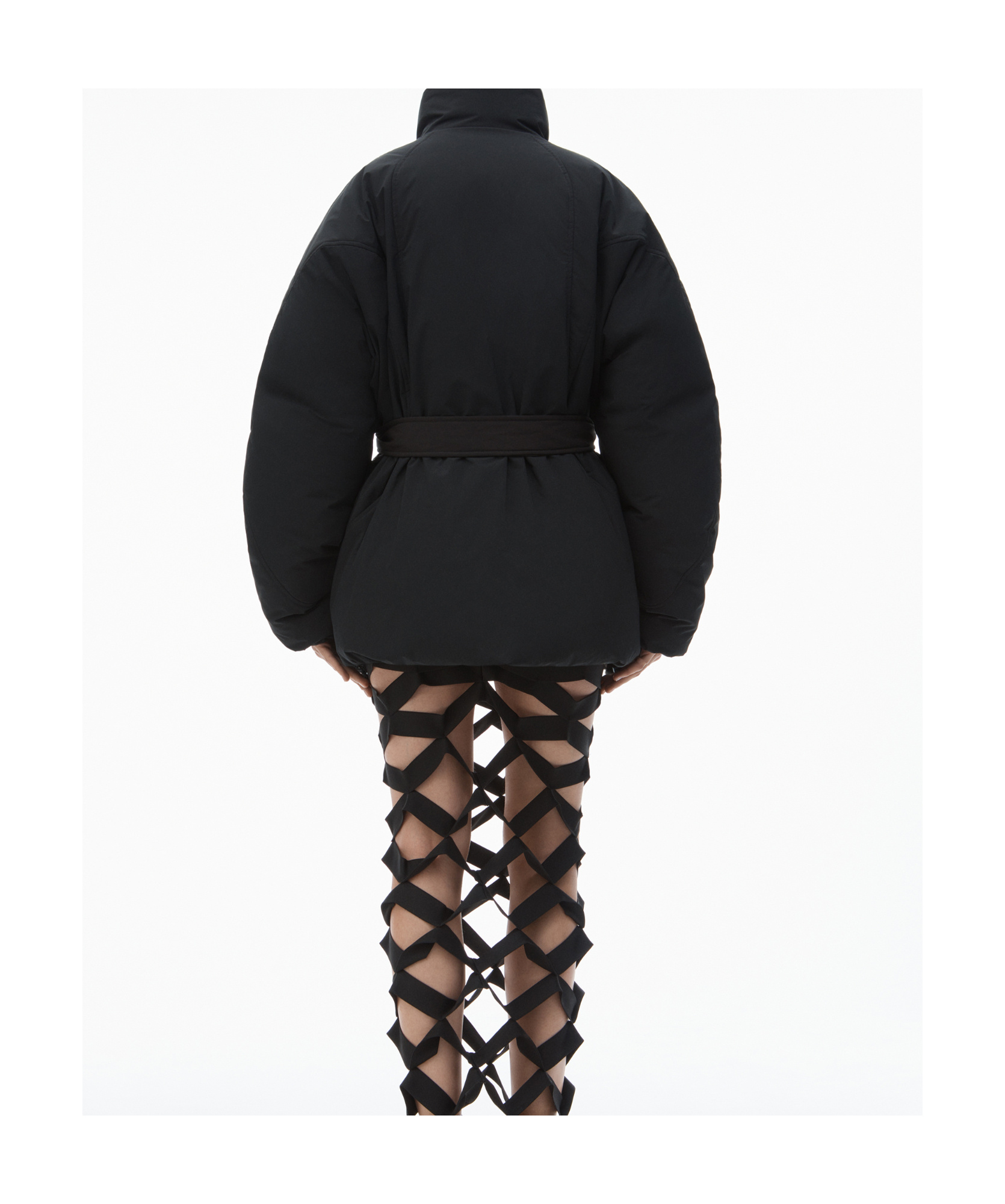 Alexander Wang Decorative Filled Down Jacket In Black