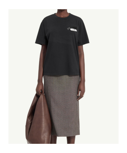 Mm6 Maison Margiela Slate Cotton T-shirt In Black