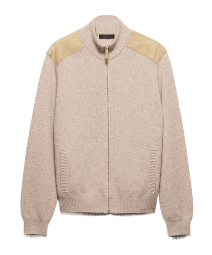 Prada Long-sleeved Sweater In Desert Beige