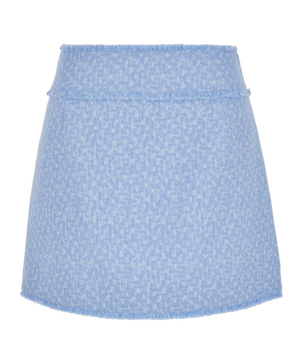 Shop Dolce & Gabbana High-rise Bouclé Flared Skirt In Blue