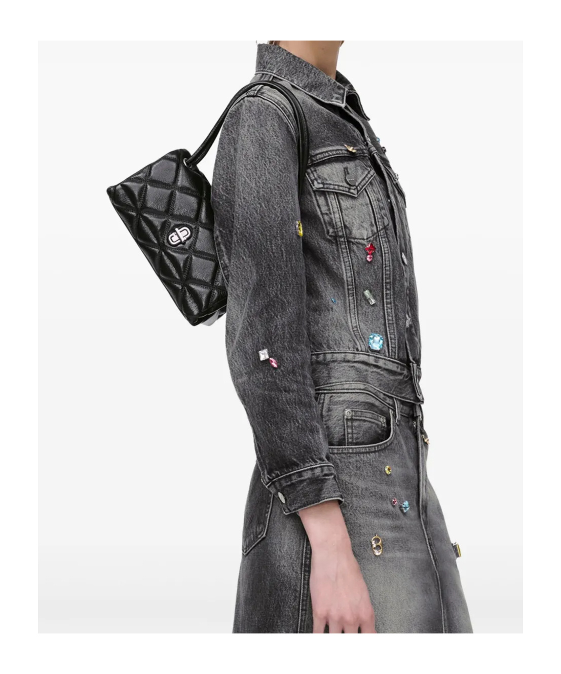 Marc Jacobs The Dual Chain Mini Leather Shoulder Bag In Black
