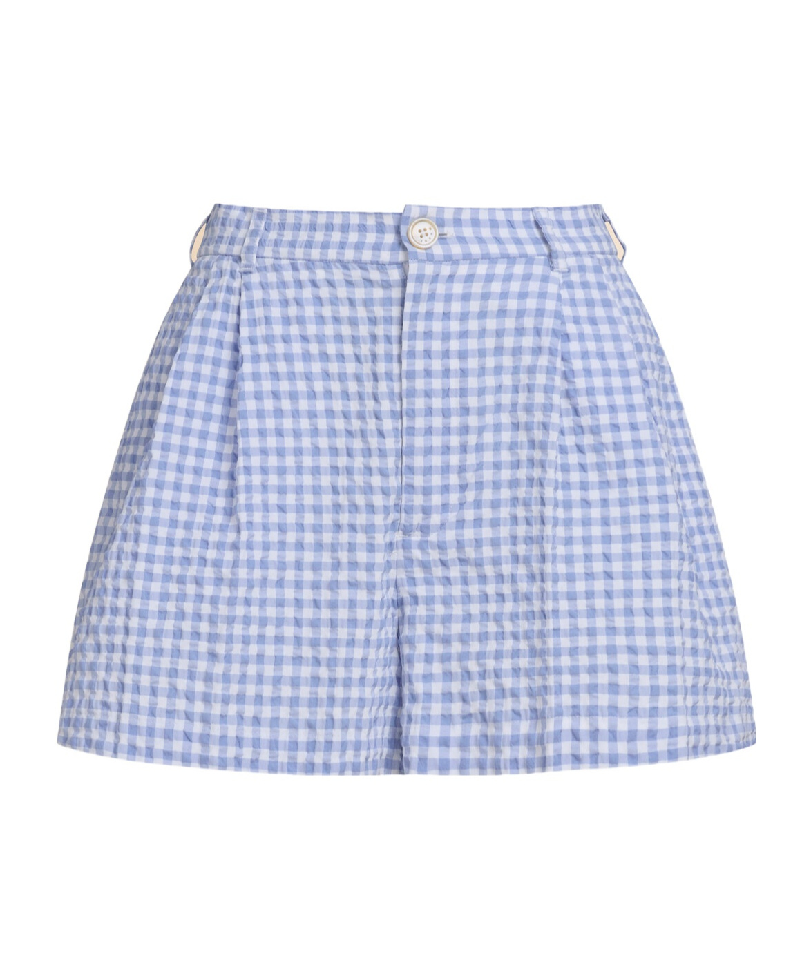 Marni Light Blue And White Checked Seersucker Shorts In Light Blue And White