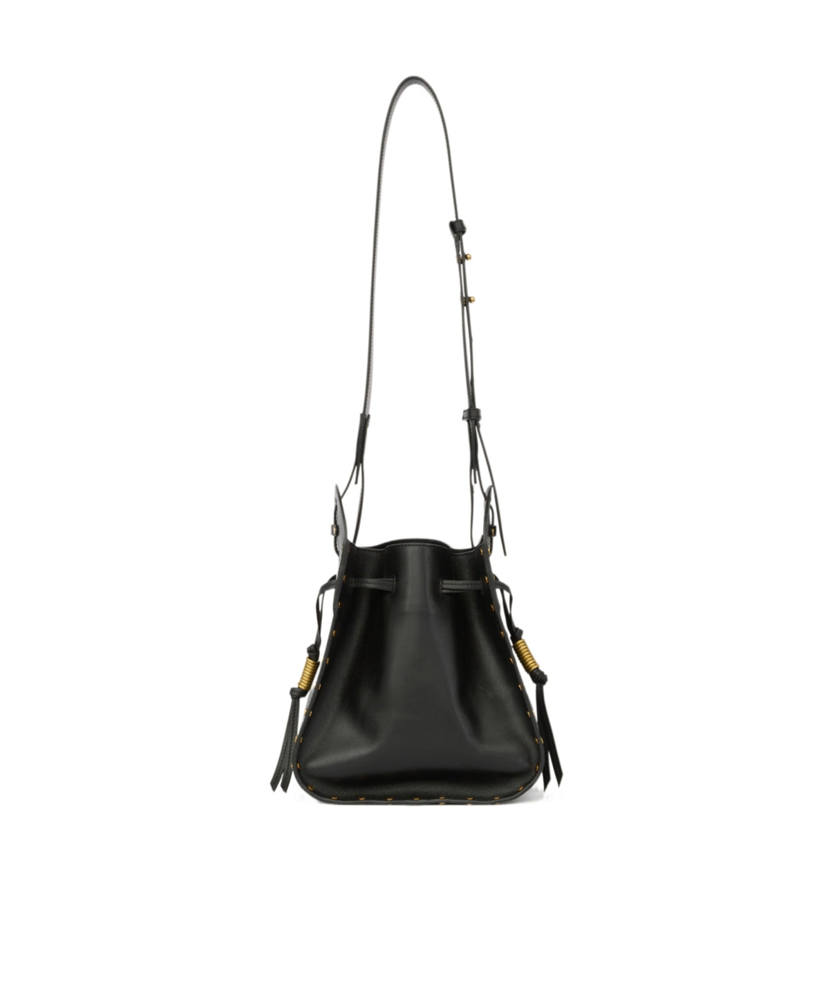 Isabel Marant Silao Logo Printed Drawstring Crossbody Bag In Black