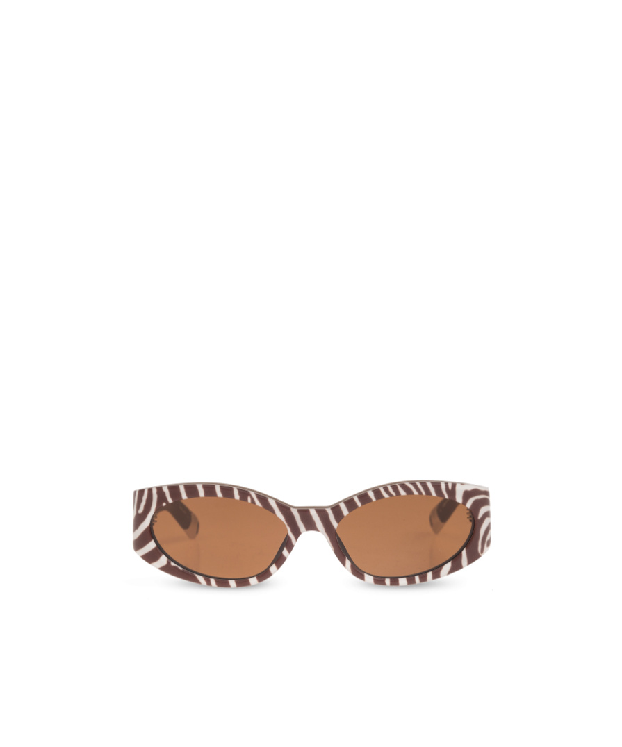 Jacquemus Oval-frame Acetate Sunglasses In Brown