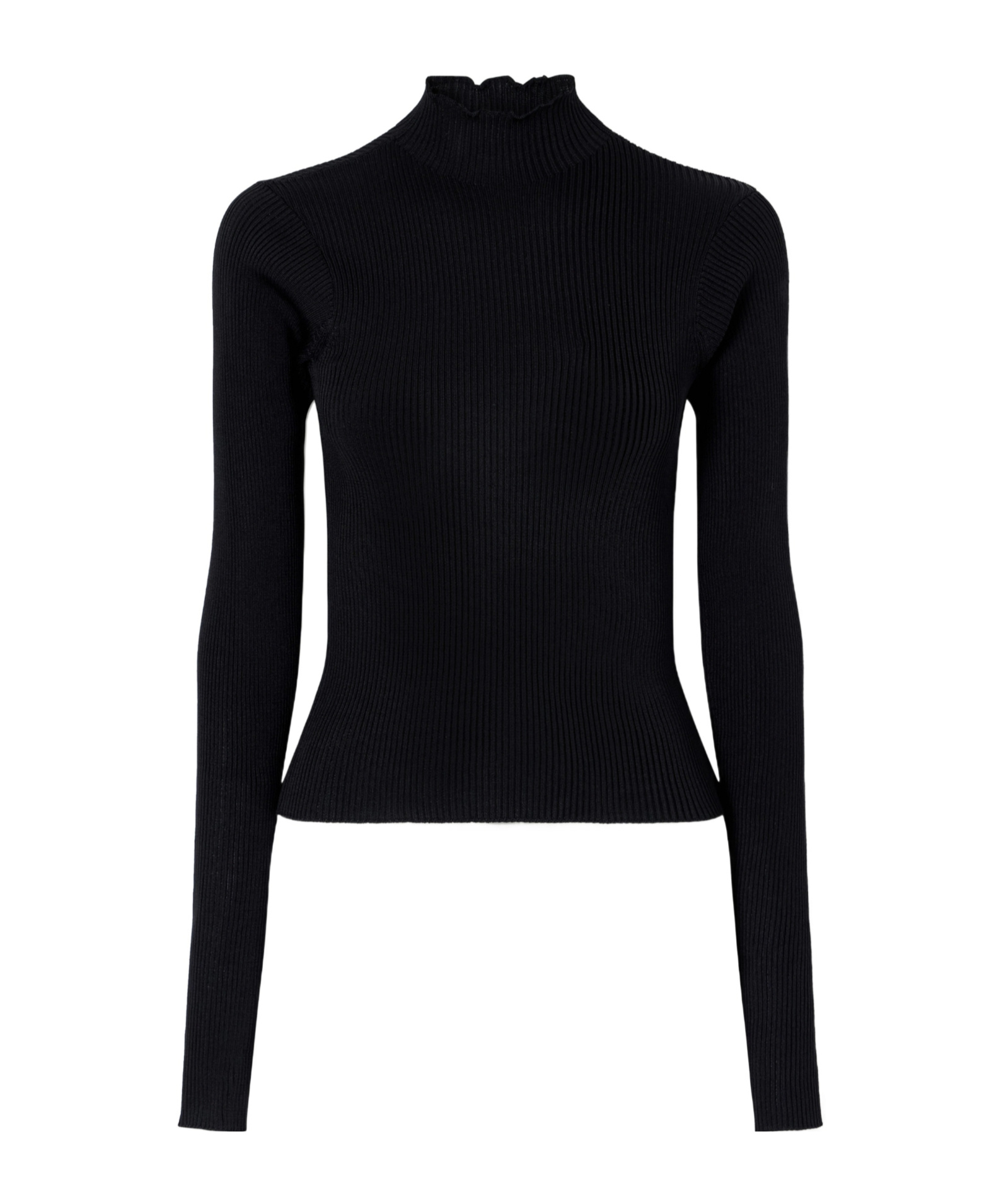 Rier Ribbed Silk Turtleneck Sweater In Black