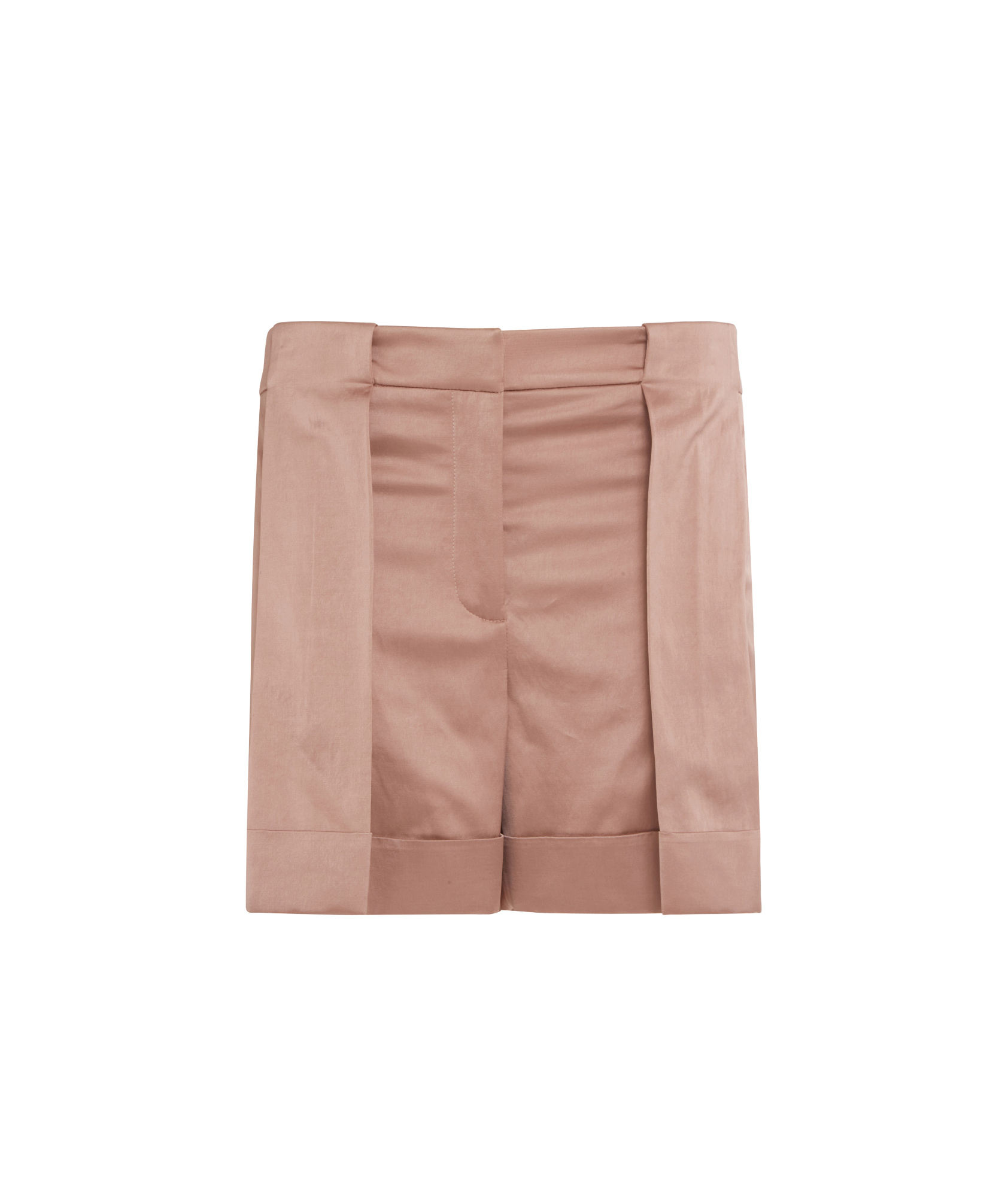 Balmain Satin Plank Bermuda Shorts In Nude