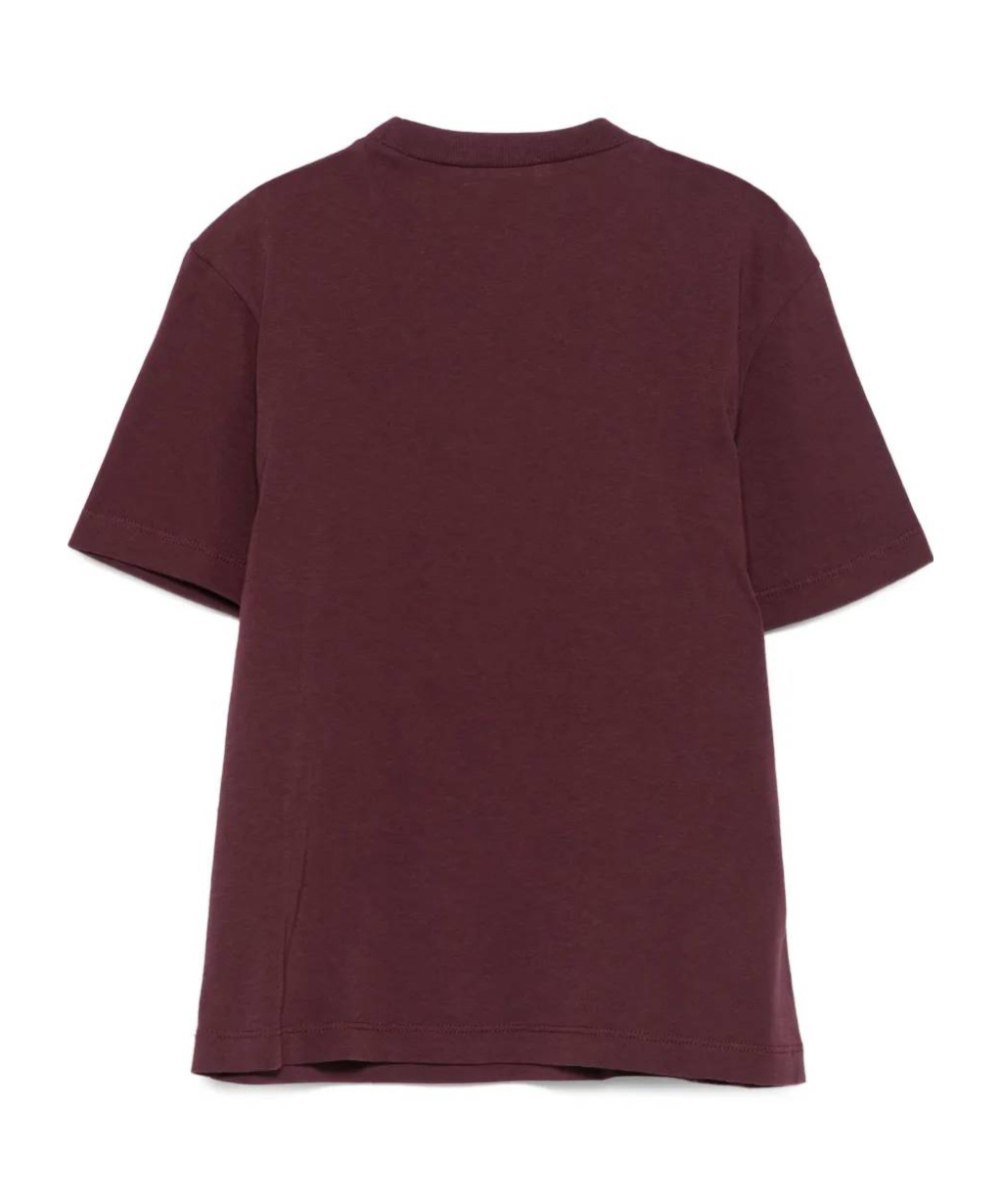 Marni Logo-print T-shirt In Burgundy