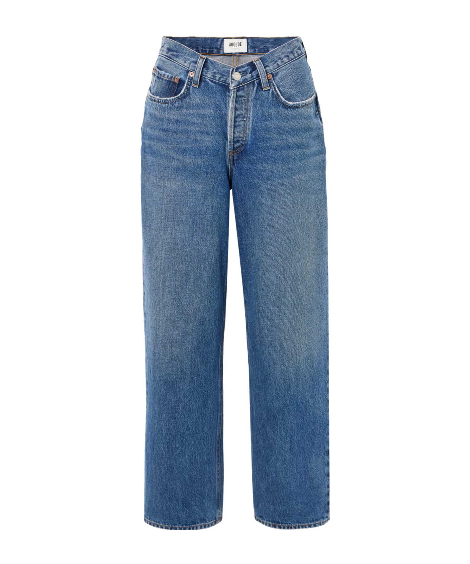 Agolde Five-pocket Denim Trousers In Blue