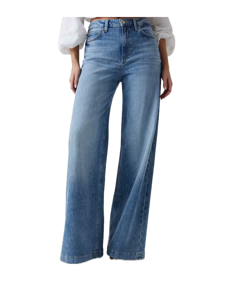 Guess Bellagio Wide Leg Jeans In Blue
