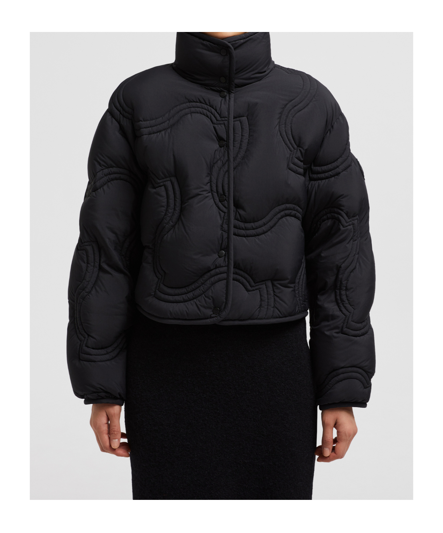 Moncler Short Down Jacket And Coat In Black