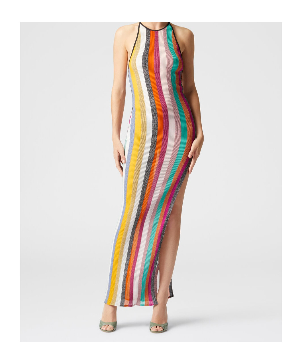 Missoni Striped Metallic Crochet-knit Maxi Dress In Multicolor