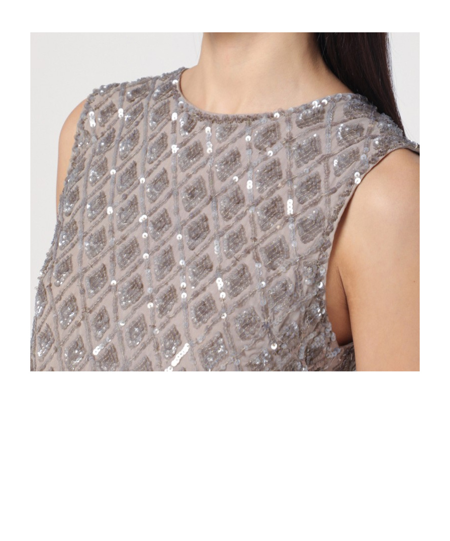 P.a.r.o.s.h Gray Tank Top With Sequins In Gray