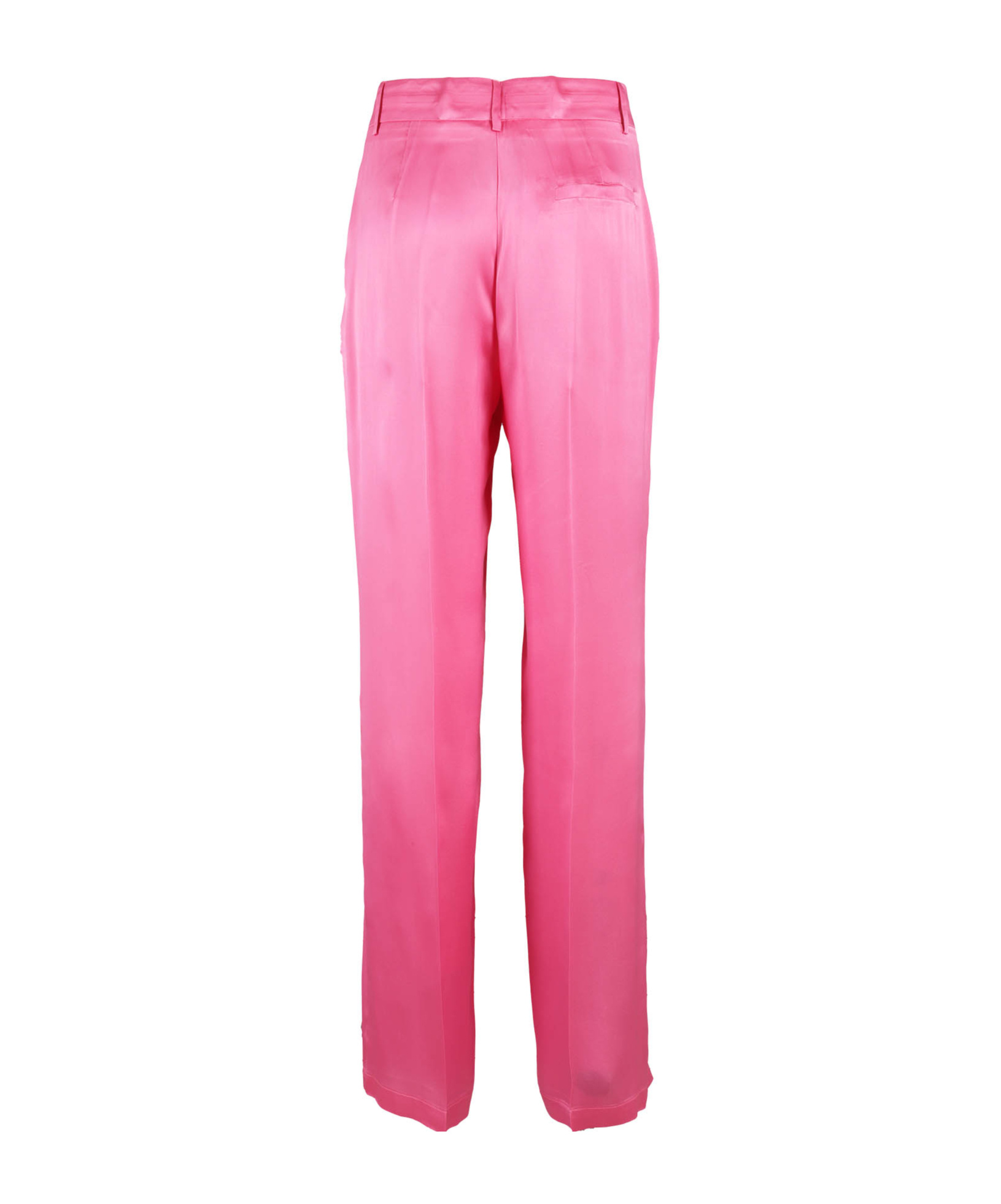 Semicouture Semi Couture High-waist Satin-finish Tonya Trousers With Side Pockets In Pink