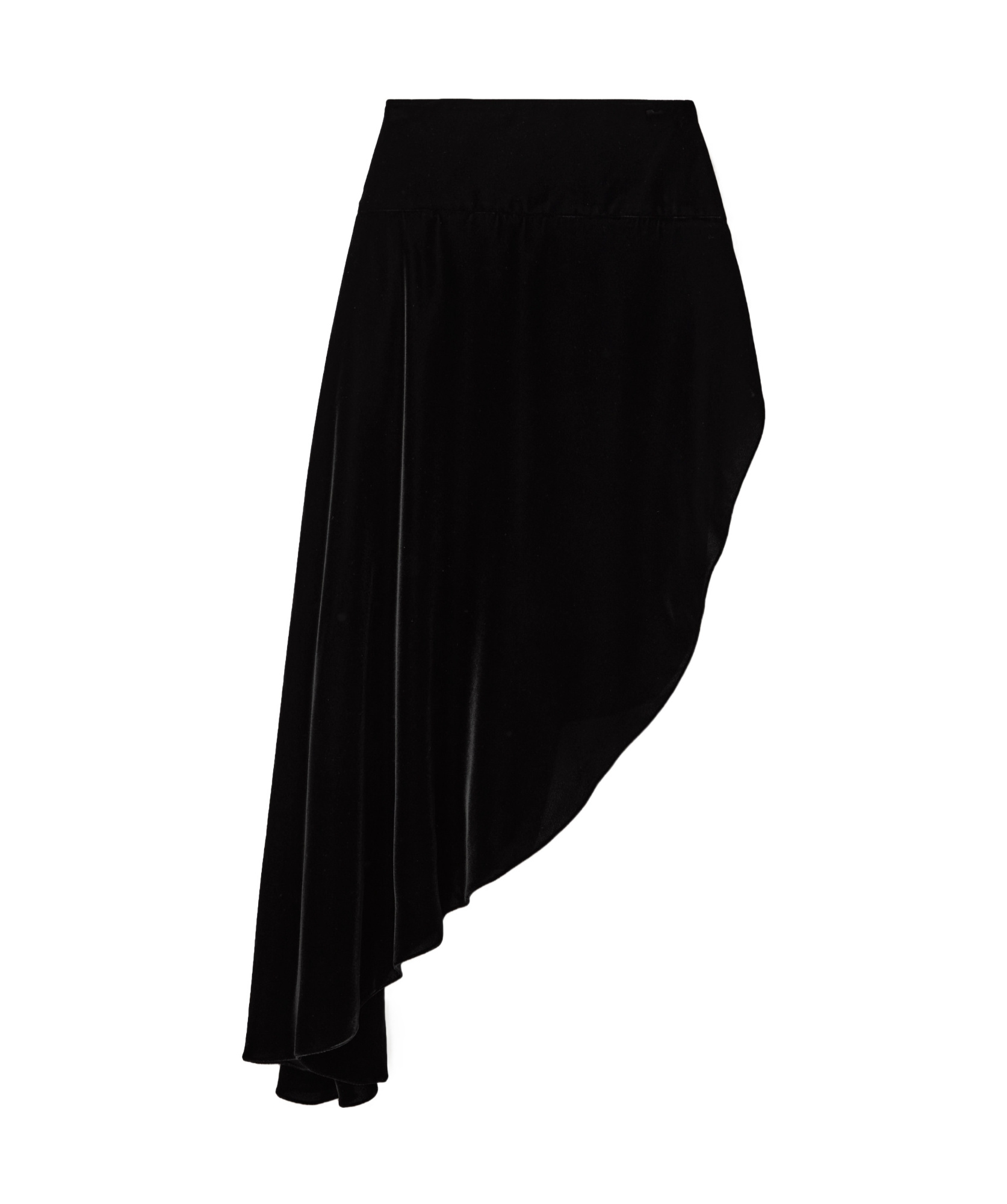 Alaïa Asymmetric Velvet Skirt In Black
