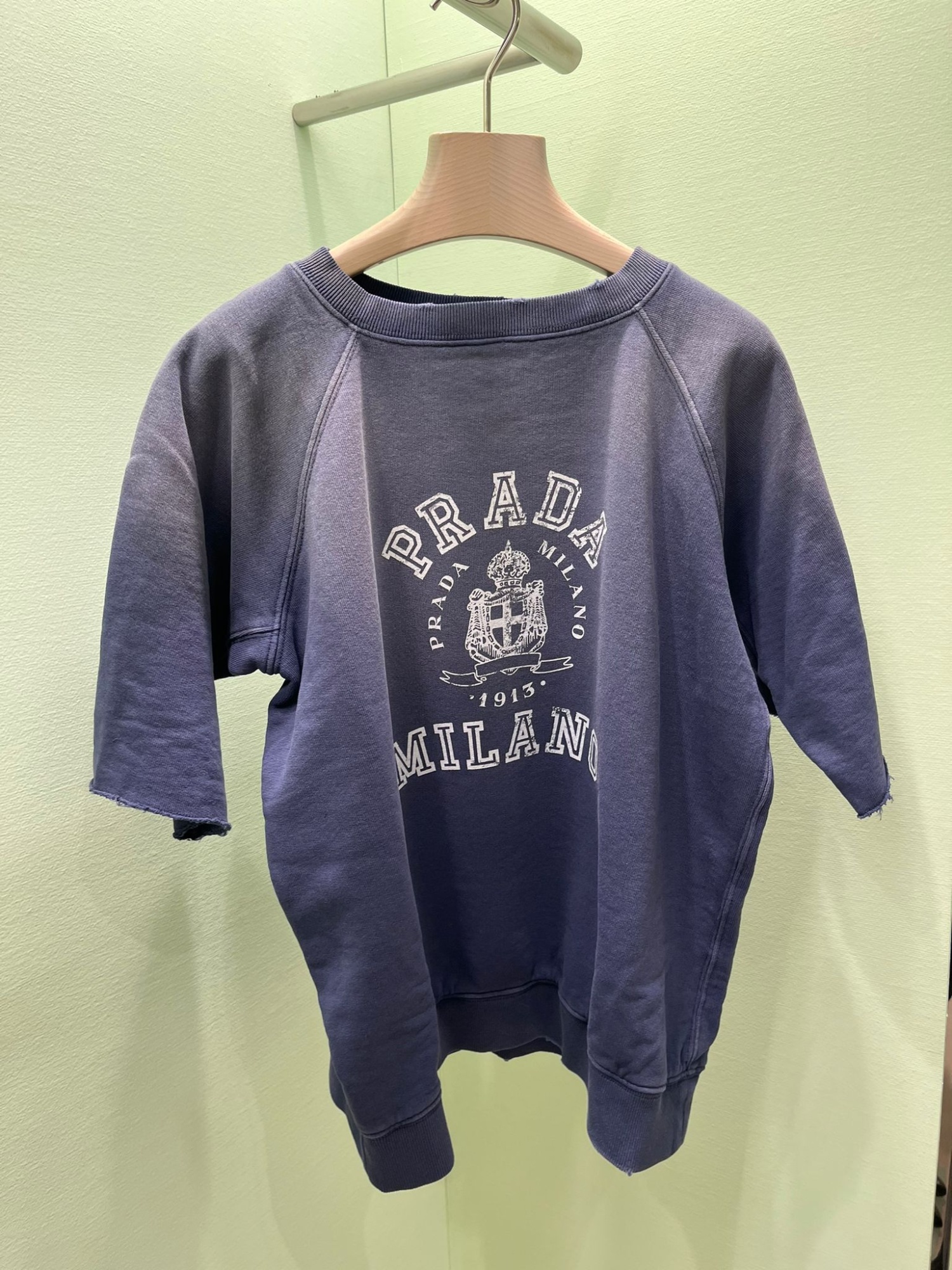 Prada Open-necked Black Shirt In Blue