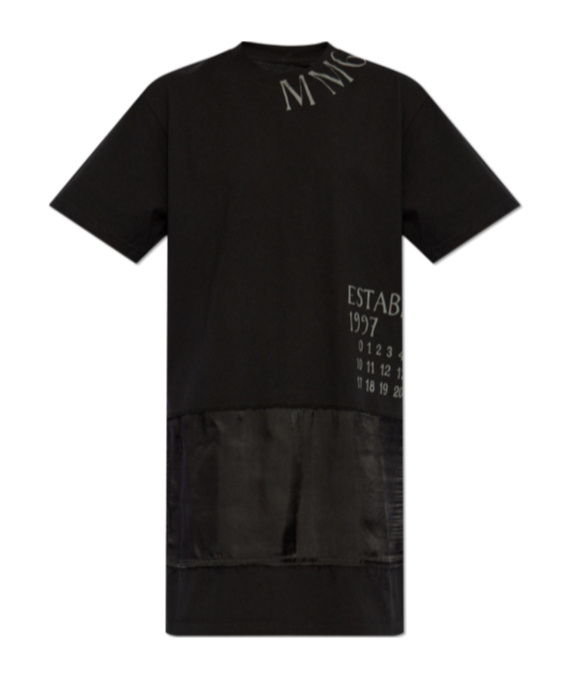 Mm6 Maison Margiela Logo-print T-shirt Dress In Black