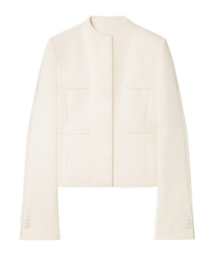 Courrèges Heritage Concealed-fastening Crepe Jacket In White