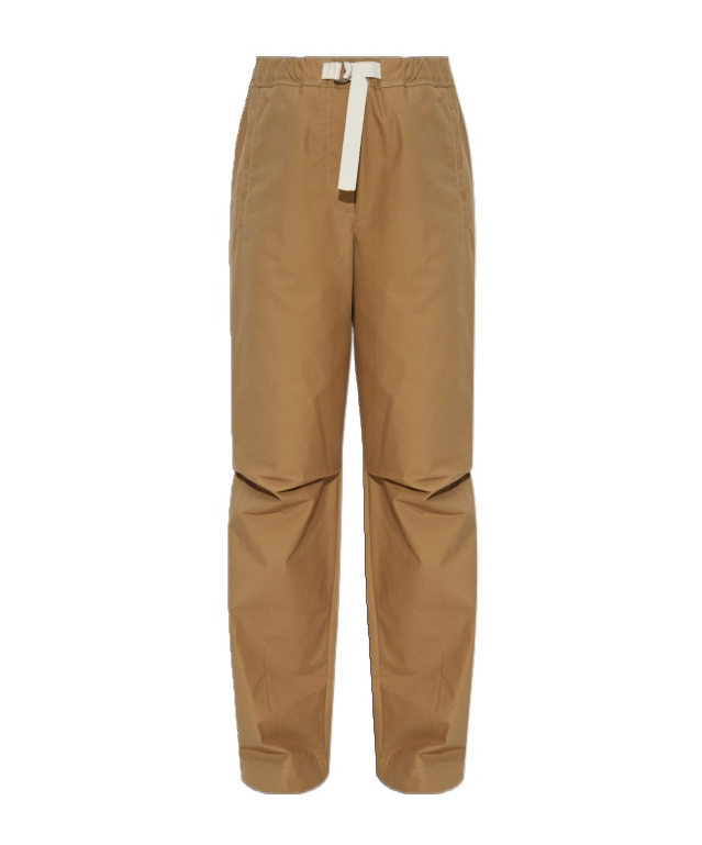 Jil Sander Drawstring Pocket Trousers In Brown