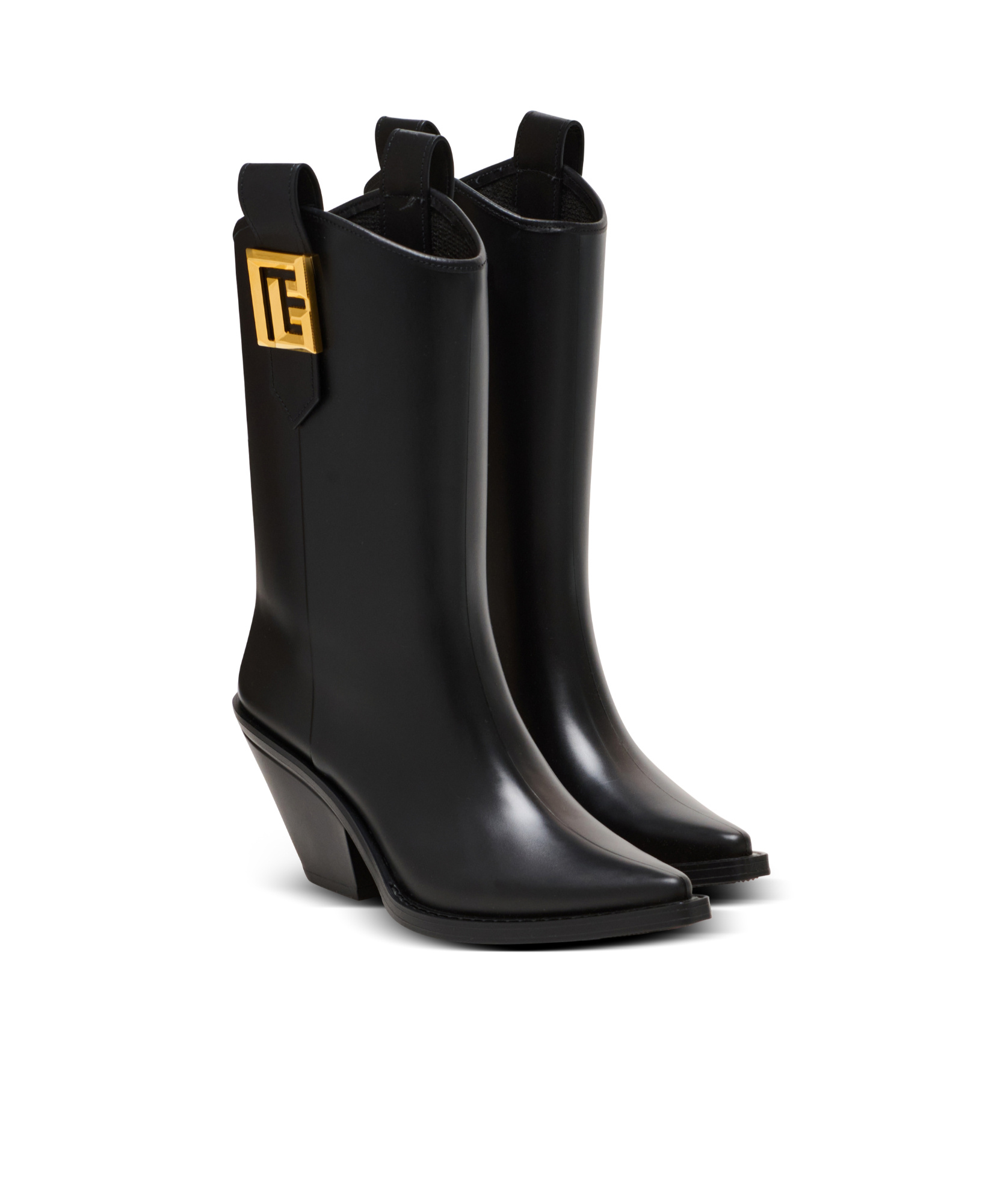 Balmain Tess 55mm Logo-plaque Boots In Black
