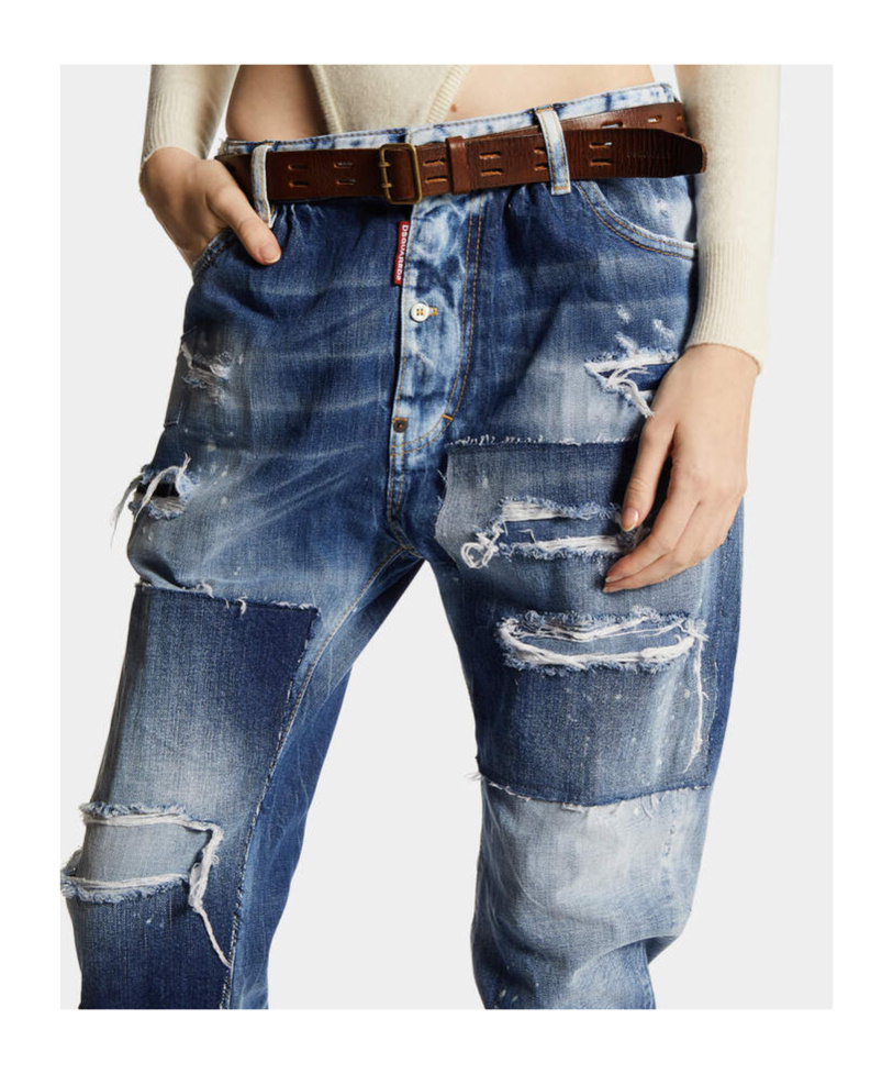 Shop Dsquared2 Broken And Water-washed Jeans In Blue