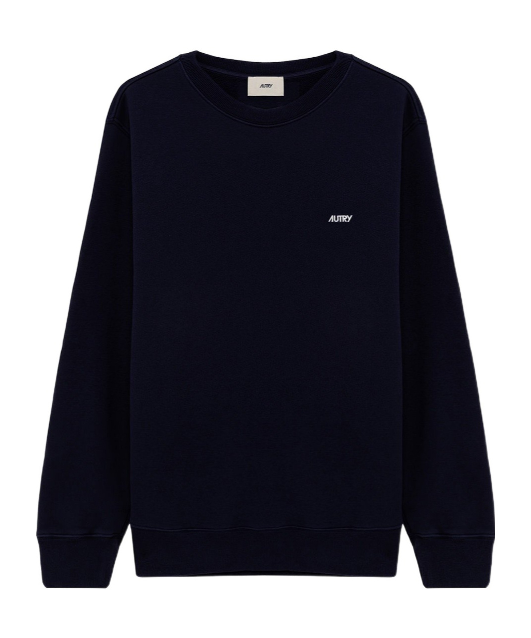 Autry Blue Crewneck Sweater With Logo Embroidered On The Front In Cotton Man In Black