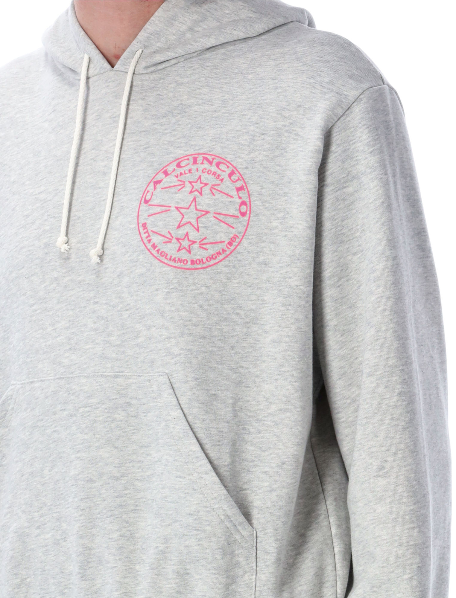 Magliano Drawstring Hood Ribbed Sweater In Gray