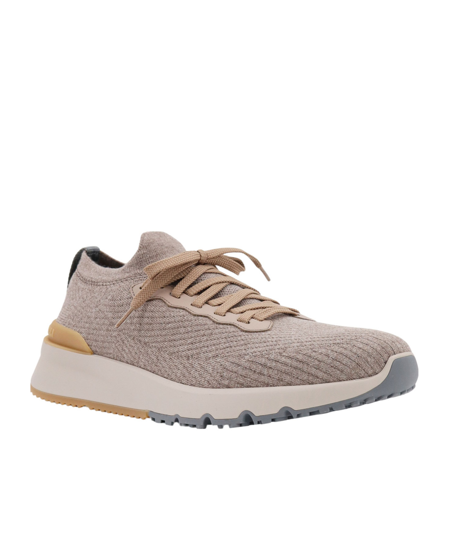 Brunello Cucinelli Knitted-upper Sneakers In Nude