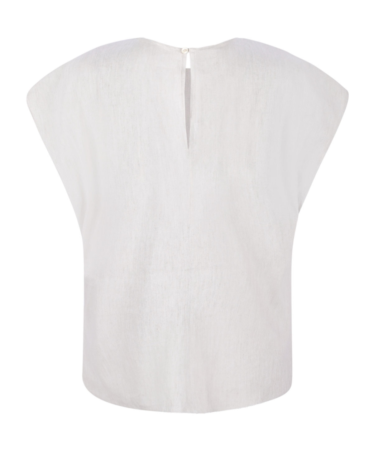 Calvin Klein Crew Neck Top In Off White
