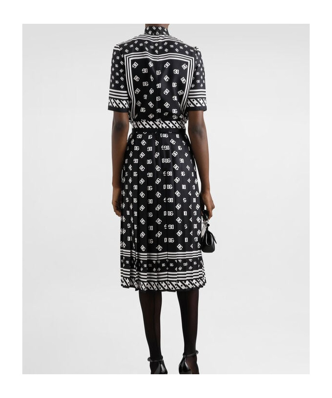 Dolce & Gabbana Dg-print Blouse In Black