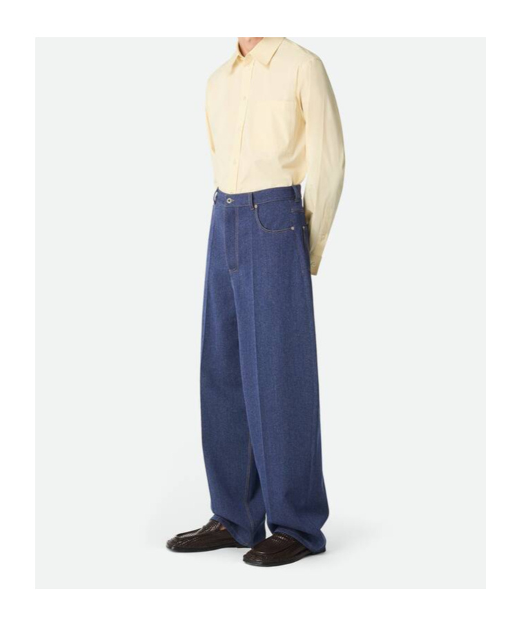 Bottega Veneta Wool-blend High-waist Jeans In Blue