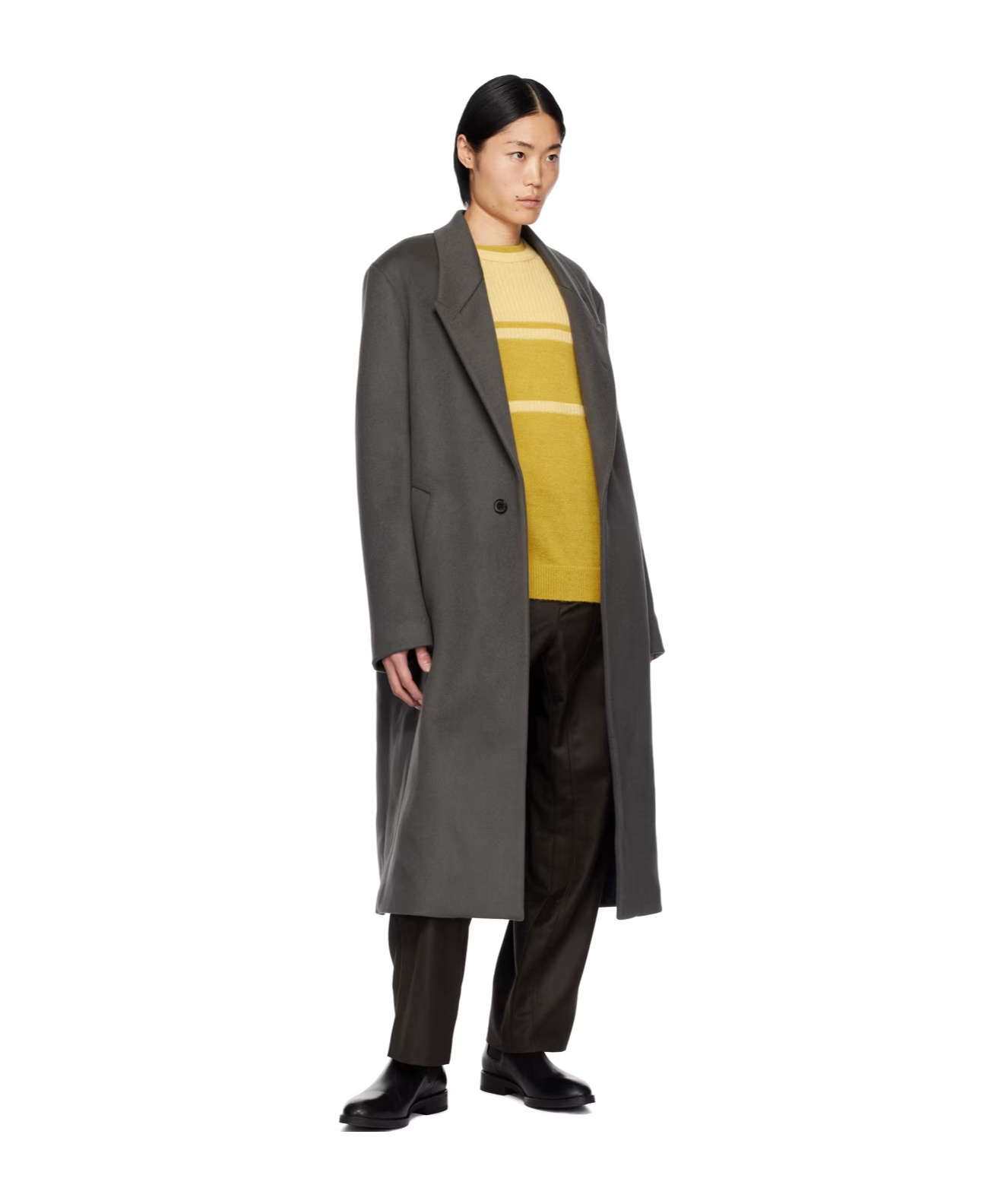 Shop Paul Smith X Commission Lapped Collar Coat In Black
