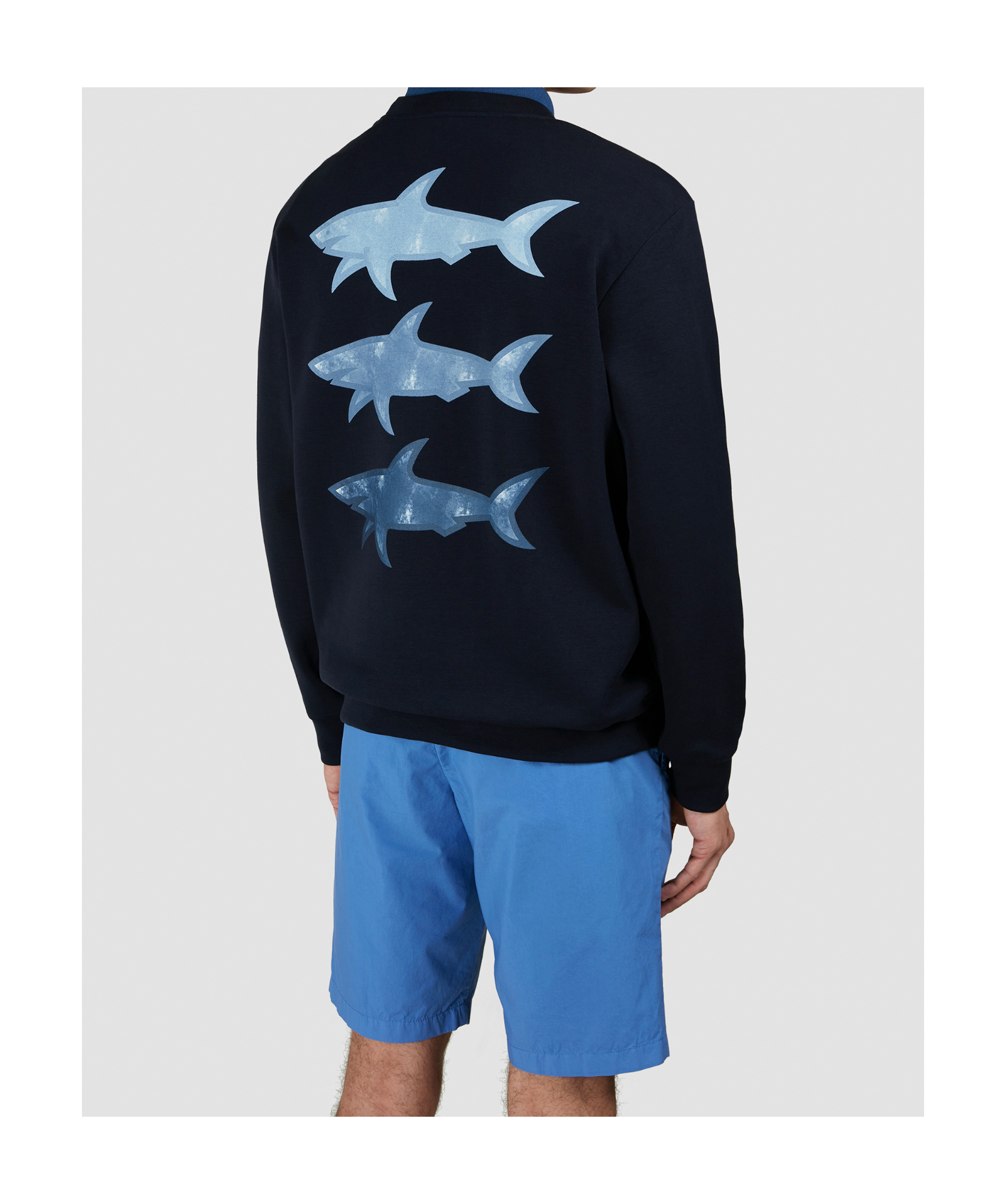 PAUL & SHARK X-SOFT SWEATSHIRT WITH MAXI SHARKS PRINT