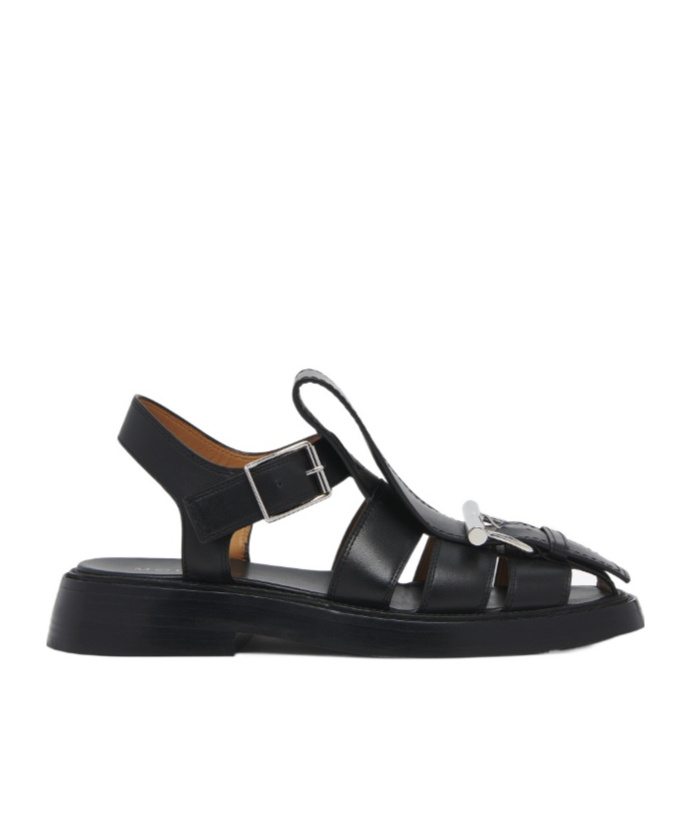 Alexander Mcqueen Men's T-bar Caged Sandal In Black In Black