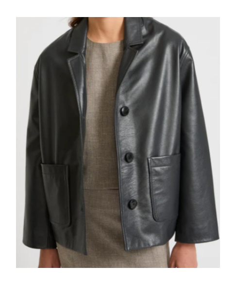 Yves Salomon Long-sleeved Leather Jacket In Black