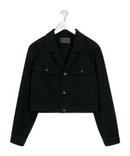 Lemaire Long Sleeve Denim Jacket In Black
