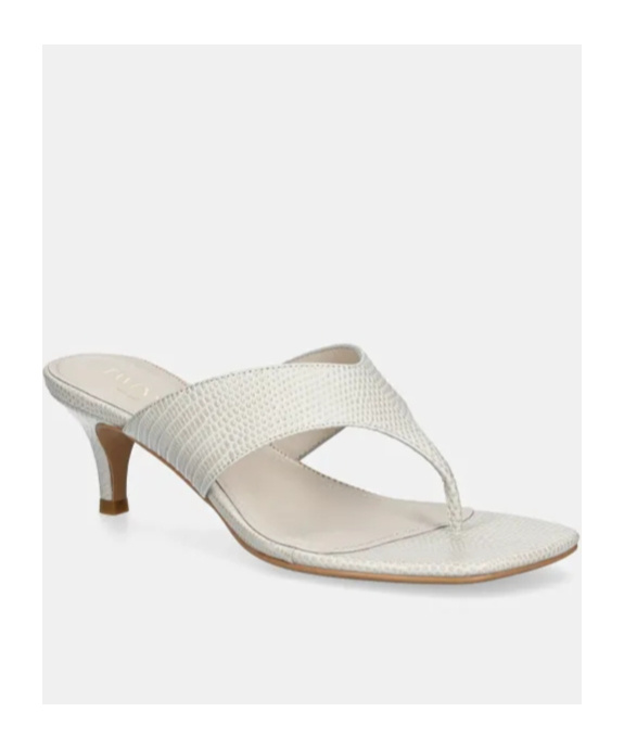 Twinset Herringbone High Heel Sandals In White