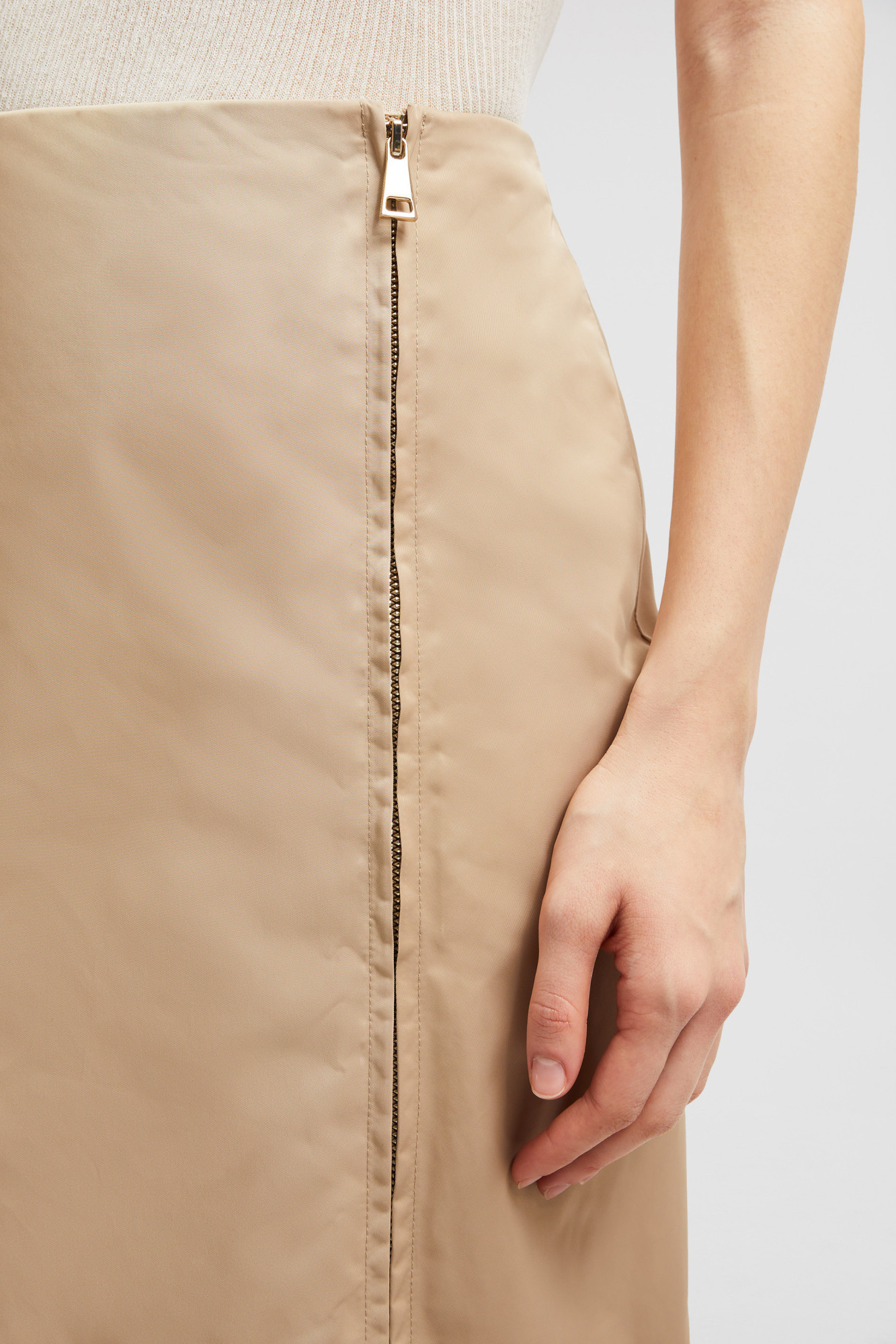 Moncler Jupe Zippée In Brown