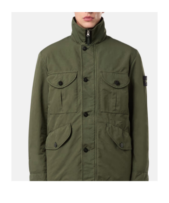 Stone Island Long-sleeved Casual Jacket In Green