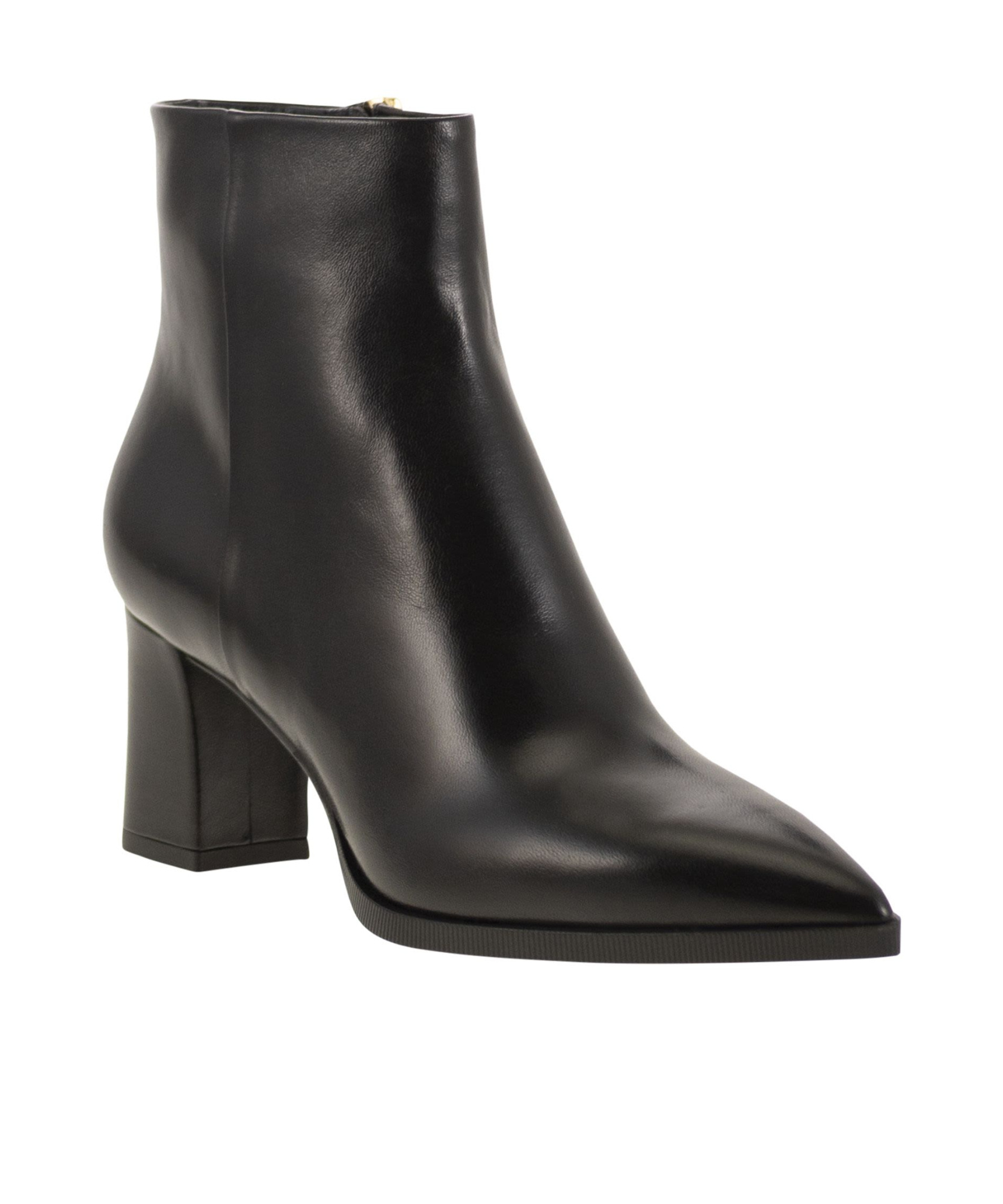 Santoni Medium Heel Leather Ankle Boot In Black