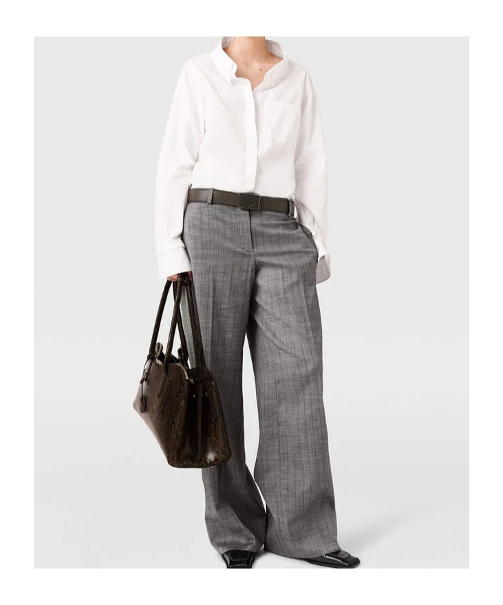 Stella Mccartney Open V-neck Collared Shirt In Burgundy