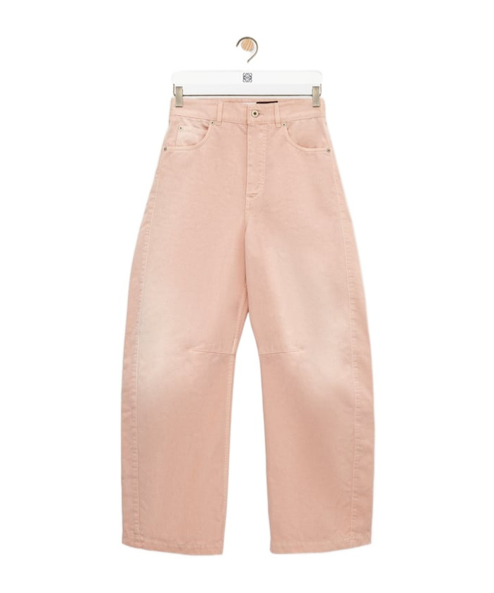 Loewe Barrel Trousers In Cotton In Light Pink